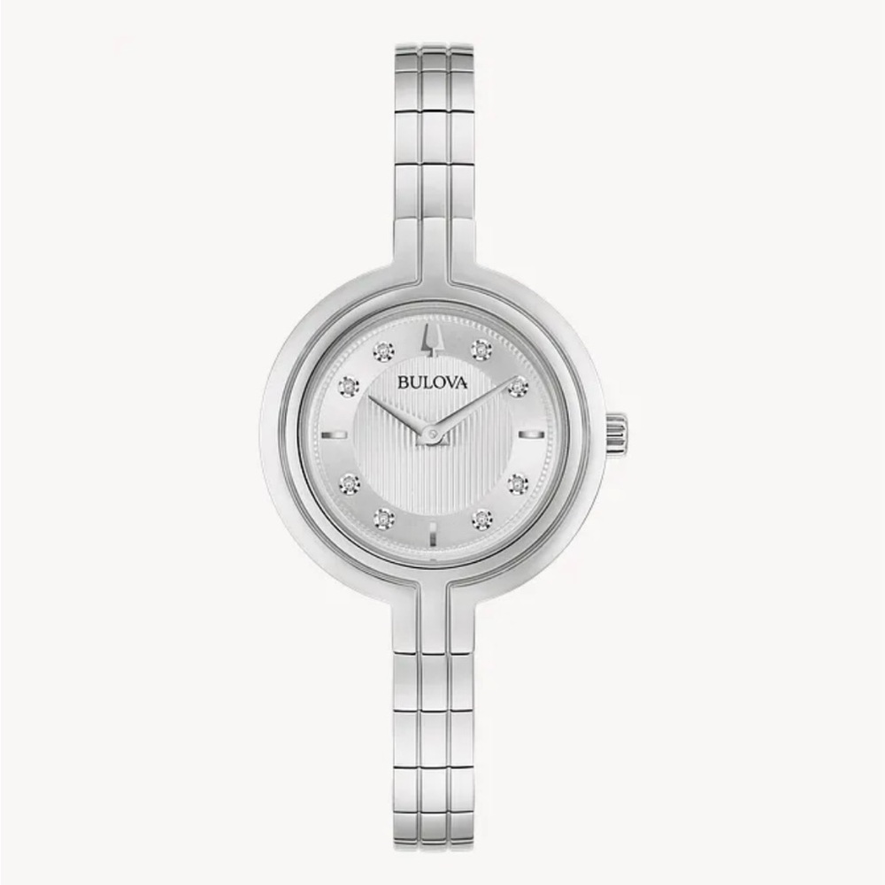 NWT Bulova Raphsody Diamond Accent Watch with White Dial